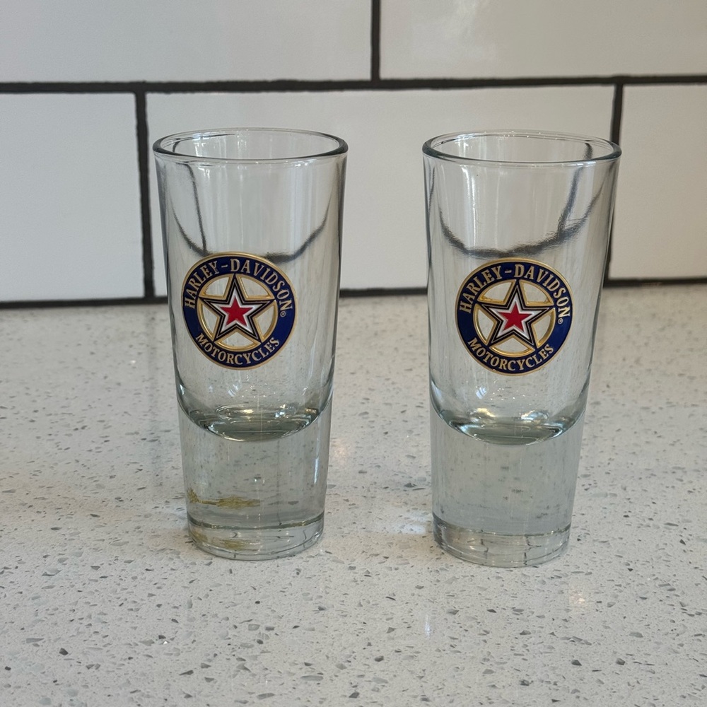 Harley-Davidson Logo Shot Glass Pair